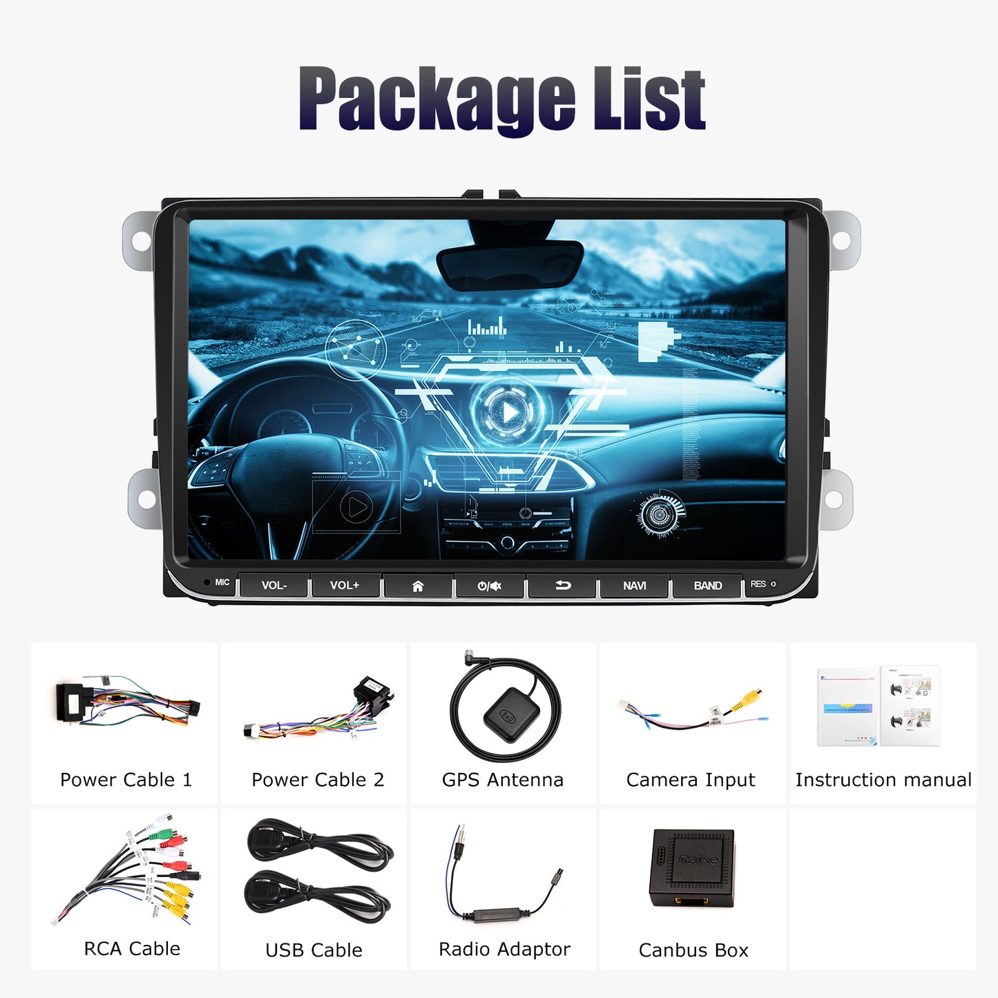 ESSGOO 9" Android 14 - Radio Carplay GPS WIFI para VW, Seat y Skoda