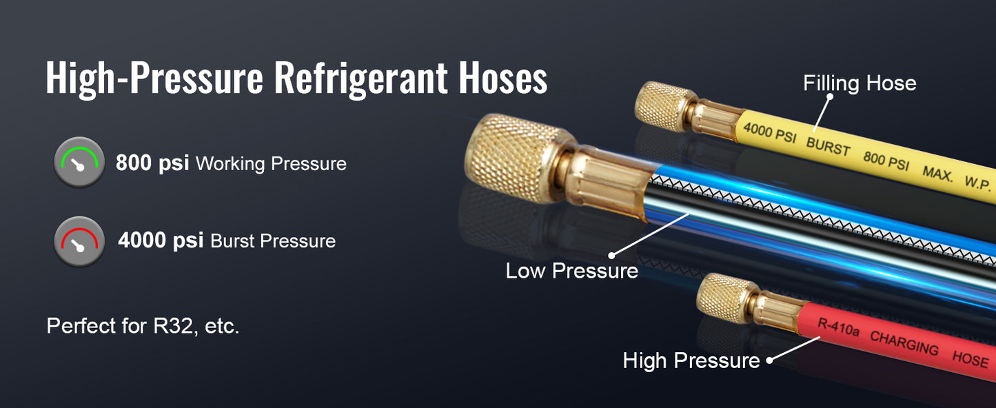 SucceBuy Bomba de Vacío 3,5CFM - Kit HVAC y Manómetros para Aire Acondicionado
